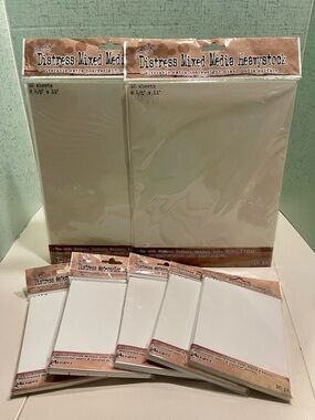 NWT Tim Holtz Distress Mixed Media Heavystock & Watercolor Pads - White BUNDLE